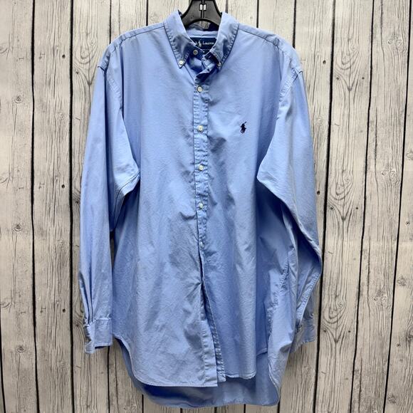 Men's Ralph Lauren Blake Fit Blue Button Down Shirt Size Medium - Picture 2 of 5